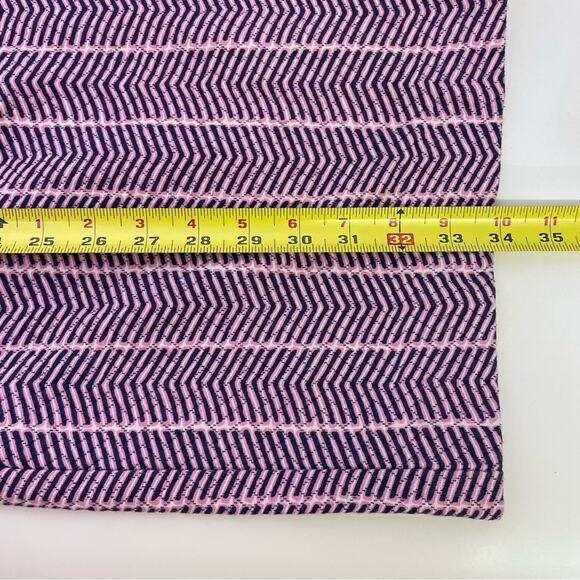 Southern Tide Audrey Ikat Chevron Mini Shift Dress Pink Size 4 Blue Gold Zip - Picture 8 of 10